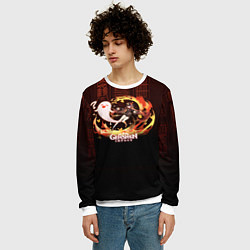 Свитшот мужской Genshin Impact - Hu Tao, цвет: 3D-белый — фото 2