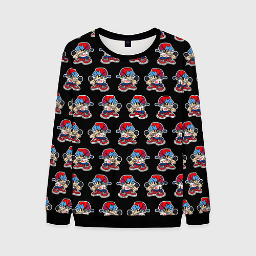 Мужской свитшот Friday Night Funkin, паттерн / 3D-Черный – фото 1