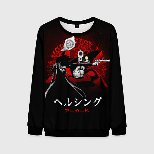 Мужской свитшот Хеллсинг, Алукард / 3D-Черный – фото 1