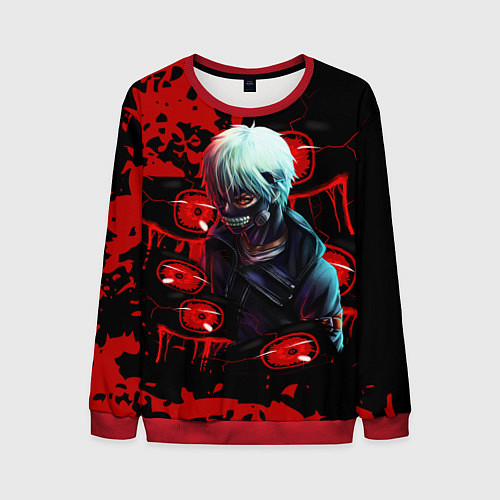 Мужской свитшот Kaneki Токийский Гуль / 3D-Красный – фото 1