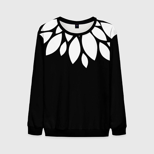 Мужской свитшот Лепестки / 3D-Черный – фото 1