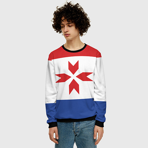 Мужской свитшот Мордовия / 3D-Черный – фото 3