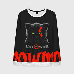 Свитшот мужской Cat of war, цвет: 3D-белый