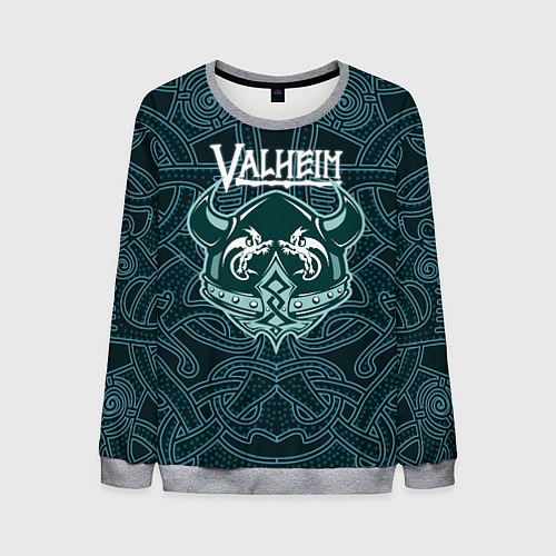 Мужской свитшот Valheim шлем с рогами / 3D-Меланж – фото 1