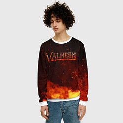 Свитшот мужской Valheim огненный лого, цвет: 3D-белый — фото 2