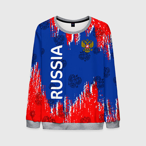 Мужской свитшот RUSSIA / 3D-Меланж – фото 1