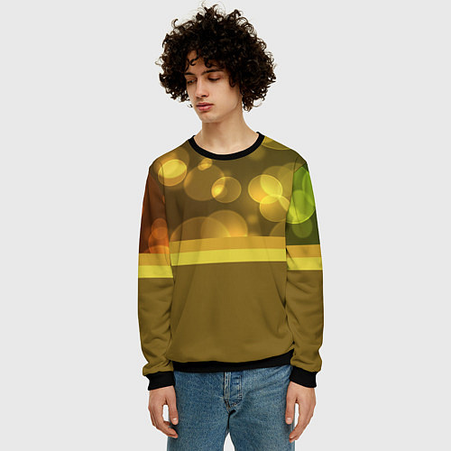 Мужской свитшот Блики / 3D-Черный – фото 3