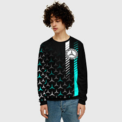 Свитшот мужской МЕРСЕДЕС AQUA BLACK GRADIENT, цвет: 3D-черный — фото 2