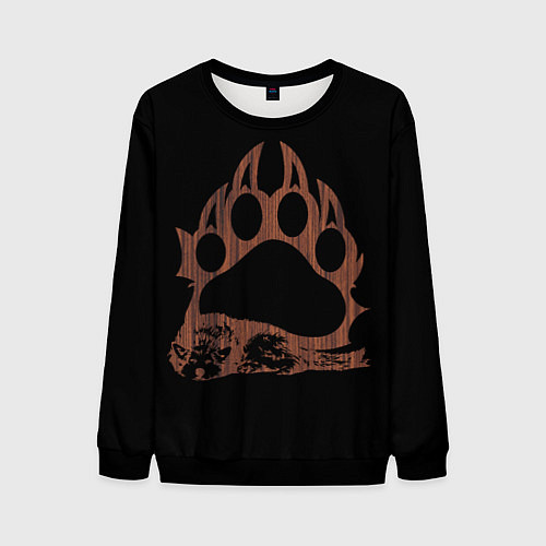 Мужской свитшот Wolf Wood Style / 3D-Черный – фото 1
