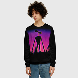 Свитшот мужской Сиреноголовый Глитч, цвет: 3D-черный — фото 2