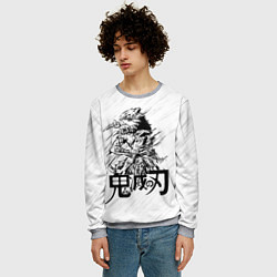 Свитшот мужской Иноске Хашибира Kimetsu no Yaiba, цвет: 3D-меланж — фото 2