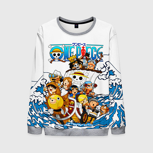Мужской свитшот ONE PIECE ВАН ПИС МОРЕ / 3D-Меланж – фото 1