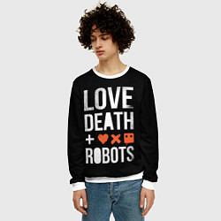Свитшот мужской Love Death Robots, цвет: 3D-белый — фото 2