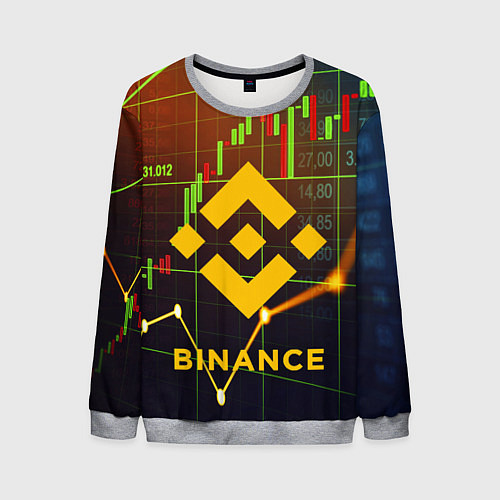 Мужской свитшот BINANCE БИНАНС БАНАН / 3D-Меланж – фото 1