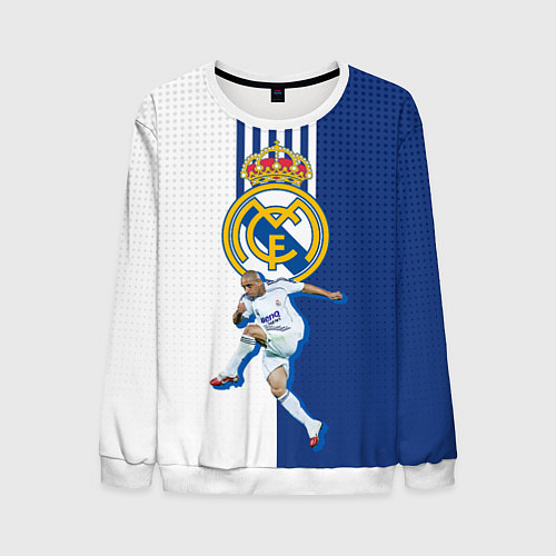 Мужской свитшот Роберто Карлос Реал Мадрид / 3D-Белый – фото 1