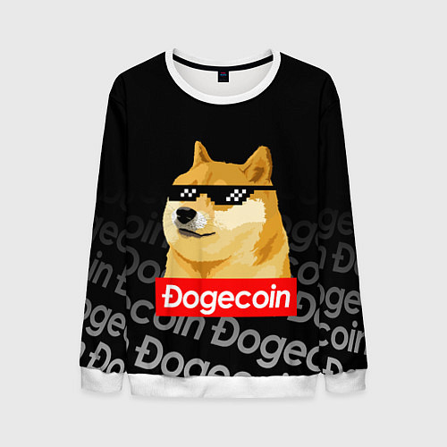 Мужской свитшот DOGECOIN DOGE ДОГИКОИН / 3D-Белый – фото 1