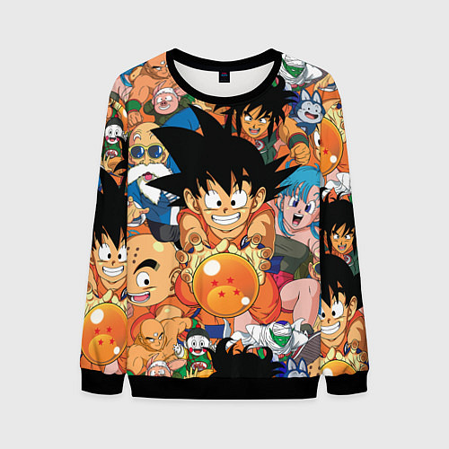 Мужской свитшот Dragon Ball главные герои / 3D-Черный – фото 1