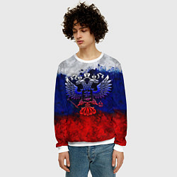 Свитшот мужской Россия Russia Герб, цвет: 3D-белый — фото 2