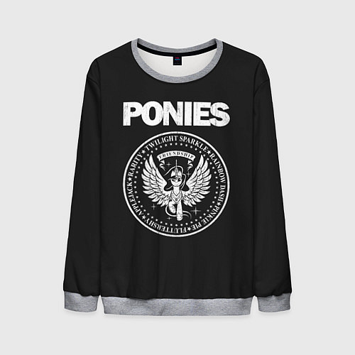 Мужской свитшот Pony x Ramones / 3D-Меланж – фото 1