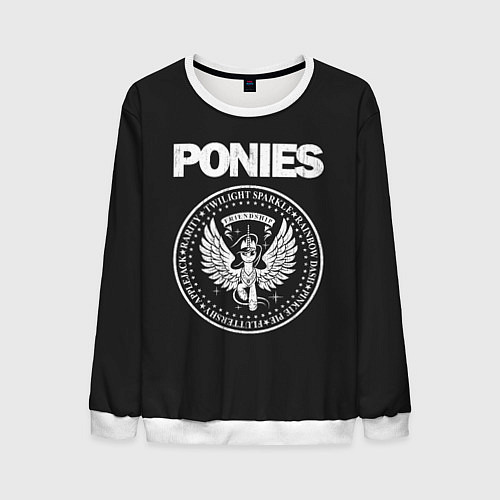 Мужской свитшот Pony x Ramones / 3D-Белый – фото 1