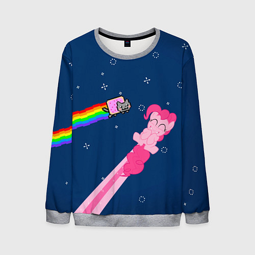 Мужской свитшот Nyan cat x Pony / 3D-Меланж – фото 1