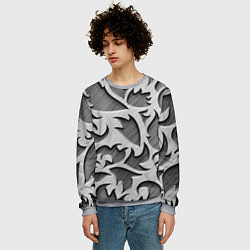 Свитшот мужской Монохромный узор, цвет: 3D-меланж — фото 2