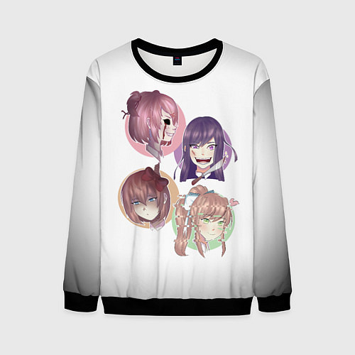 Мужской свитшот Doki Doki Literature Club / 3D-Черный – фото 1