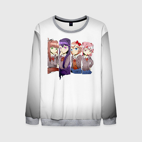 Мужской свитшот Doki Doki Literature Club / 3D-Меланж – фото 1