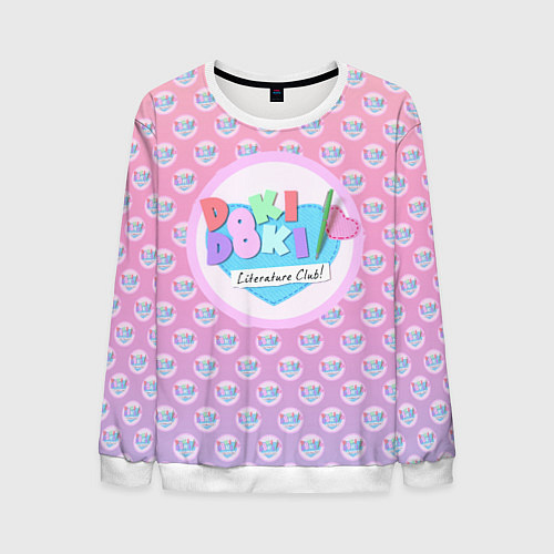 Мужской свитшот Doki Doki Literature Club Лого паттерн Z / 3D-Белый – фото 1