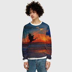 Свитшот мужской Прибрежный закат, цвет: 3D-белый — фото 2
