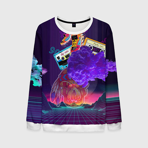 Мужской свитшот Ретро 90-е / 3D-Белый – фото 1