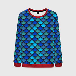 Свитшот мужской Чешуя рыбы, цвет: 3D-красный