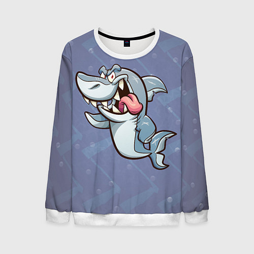 Мужской свитшот Акула / 3D-Белый – фото 1