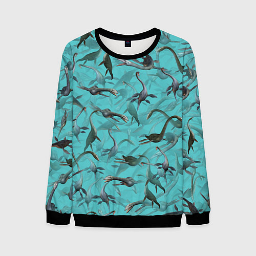 Мужской свитшот Лохнесский камуфляж / 3D-Черный – фото 1