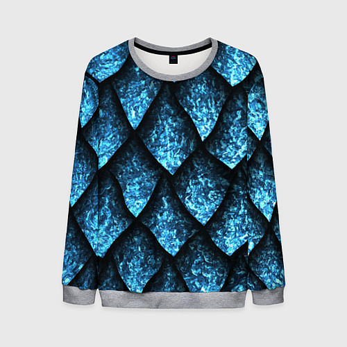 Мужской свитшот Чешуя ледяного дракона / 3D-Меланж – фото 1
