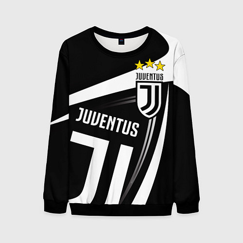 Мужской свитшот JUVENTUS ЮВЕНТУС ПОЛОСЫ / 3D-Черный – фото 1