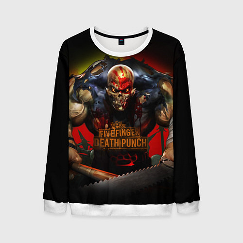 Мужской свитшот Five Finger Death Punch Skull / 3D-Белый – фото 1