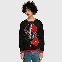 Свитшот мужской Девушка-кошка-самурай, цвет: 3D-красный — фото 2