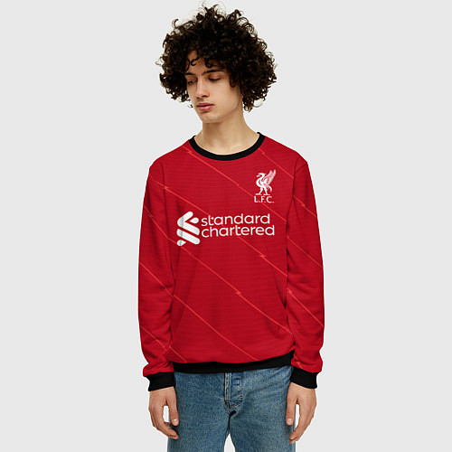 Мужской свитшот Салах Ливерпуль форма 202122 / 3D-Черный – фото 3