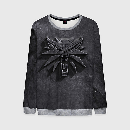 Мужской свитшот THE WITCHER КАМЕНЬ ЛОГО / 3D-Меланж – фото 1