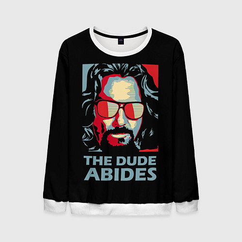 Мужской свитшот The Dude Abides Лебовски / 3D-Белый – фото 1