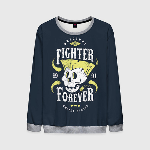 Мужской свитшот Fighter forever / 3D-Меланж – фото 1