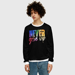 Свитшот мужской Никогда не сдавайся, цвет: 3D-белый — фото 2