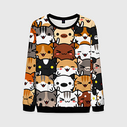 Свитшот мужской Коты и котики, цвет: 3D-черный