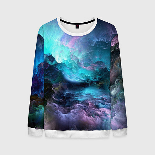 Мужской свитшот Космическое море / 3D-Белый – фото 1