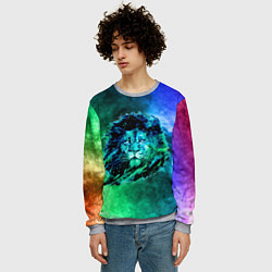 Свитшот мужской Космический лев, цвет: 3D-меланж — фото 2