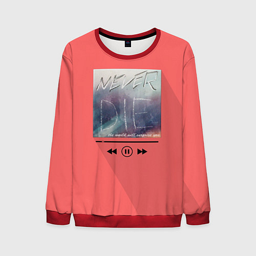 Мужской свитшот Never die / 3D-Красный – фото 1
