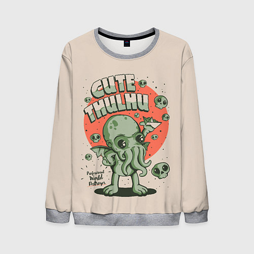 Мужской свитшот Милый Ктулху / 3D-Меланж – фото 1