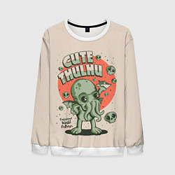 Свитшот мужской Милый Ктулху, цвет: 3D-белый