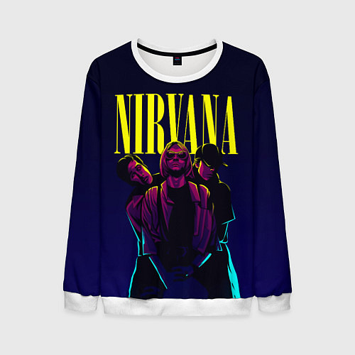 Мужской свитшот Nirvana Neon / 3D-Белый – фото 1